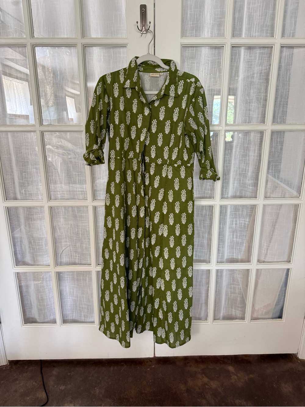 Julia Amory- Green shirtdress- size small. Worn once